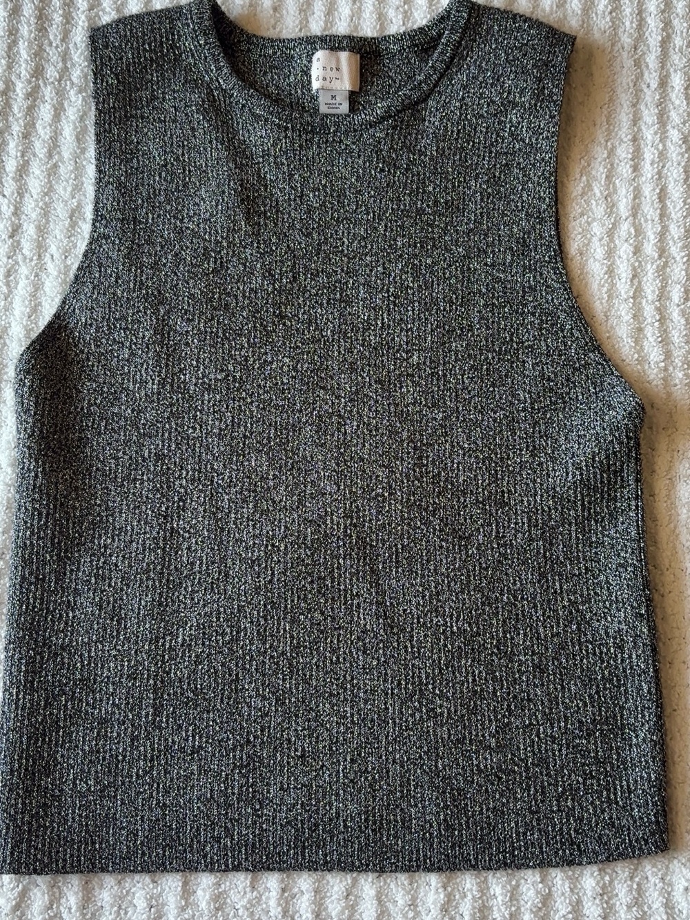 Chic Aritzia dupe black & gray heathered knit tank top